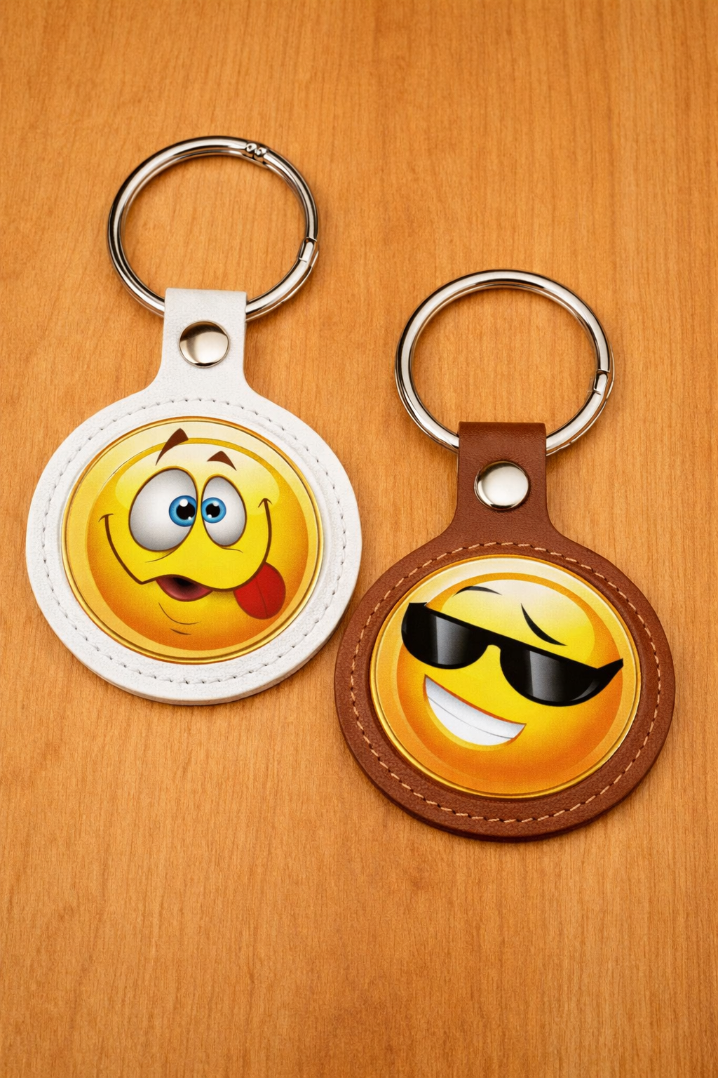 Leather Challenge Coin Display Keychain