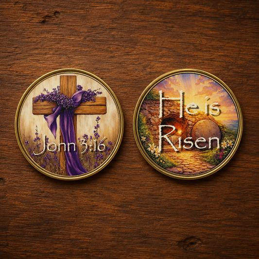 John 3:16 (Purple Cross) - He is risen