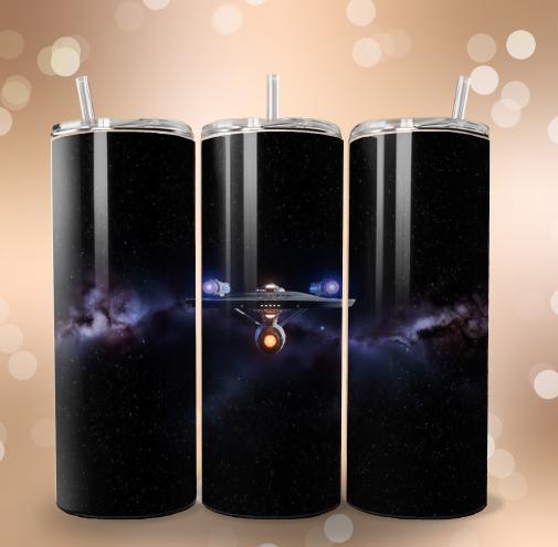 Sci-Fi Starship Tumbler Wrap: High-Res PNG (Digital Download)