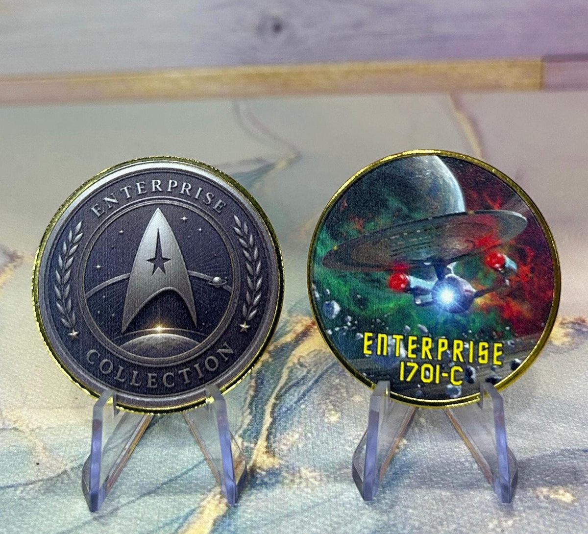 Enterprise 1701-C Trek Challenge Coin 1 of 8 coin limited edition set