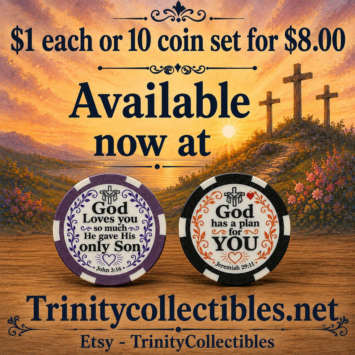 Christian Tract coins, Challenge coins, prayer coins, gifts Christian, Jesus Gifts, Church, ESV Bible, God, Made in USA