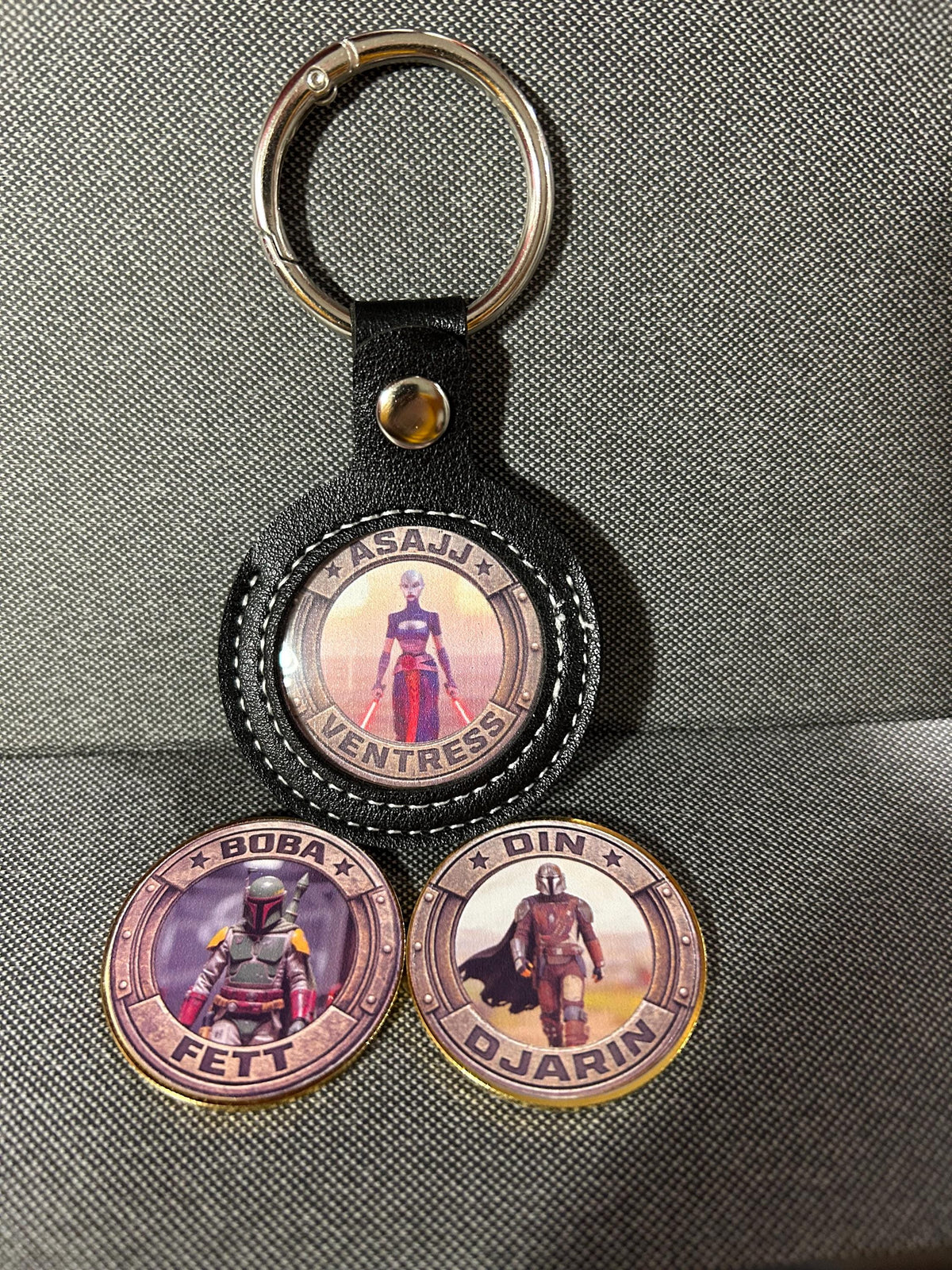 Limited Edition Star Wars Bounty Hunter Challenge Coins Set, UV Printed (Set of 8), Mandalorian, Boba Fett, Bossk