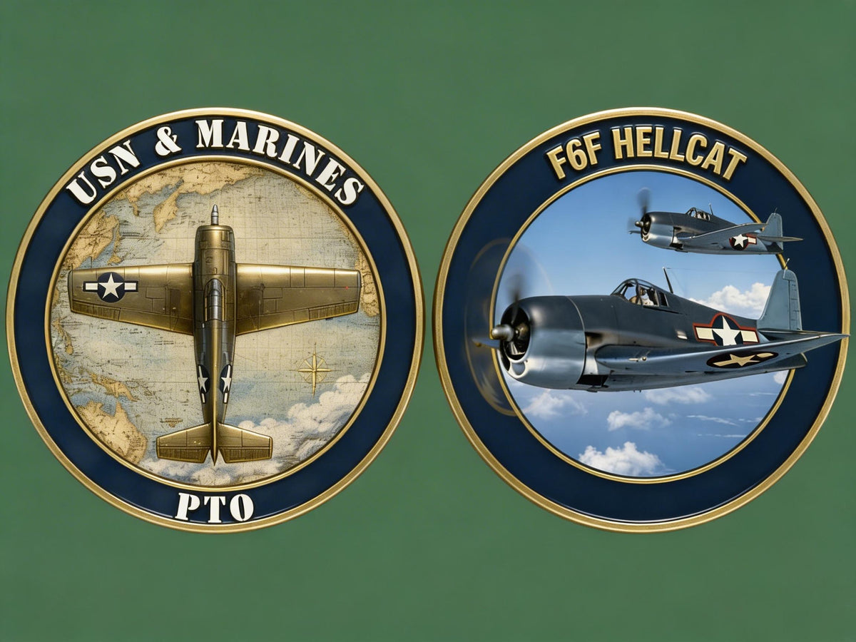 Limited Edition WWII Pacific Airpower Challenge Coins Set, UV Printed 40mm