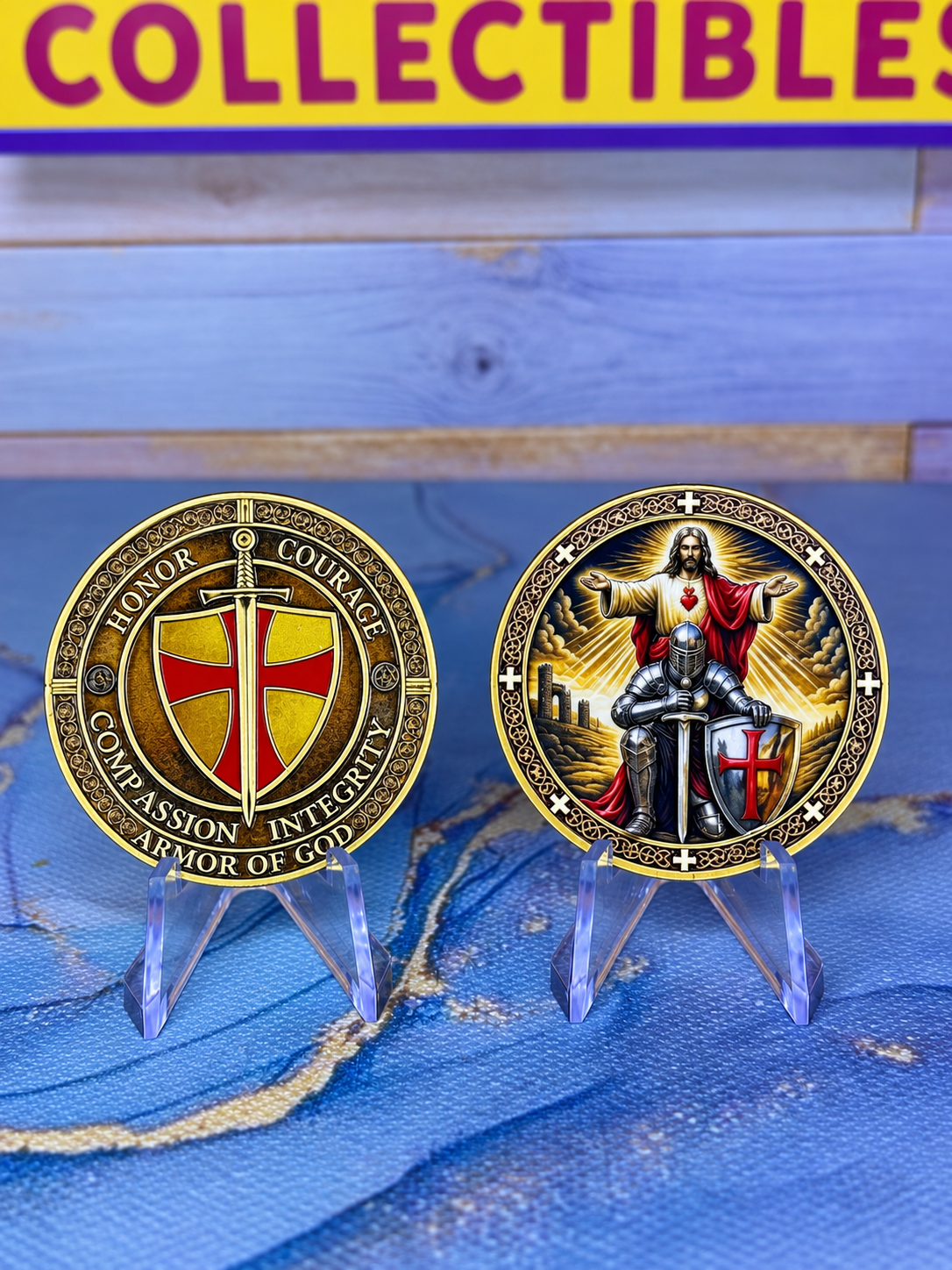 Ephesians 6:10-18 - Armor of God Red- Wear His Word Coin