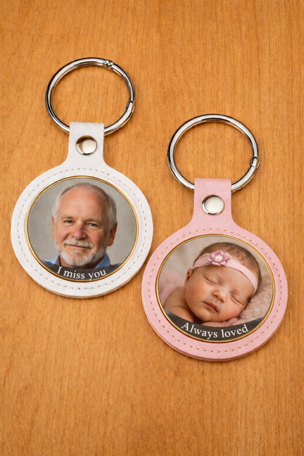 Leather Challenge Coin Display Keychain