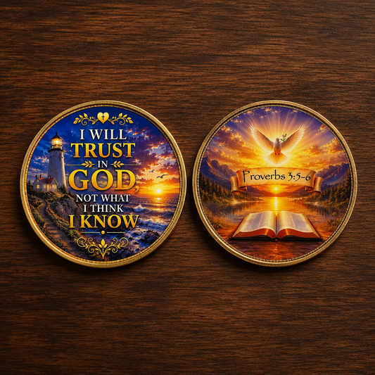 Proverbs 3:5-6 - I will trust God - Wear His Word Coin