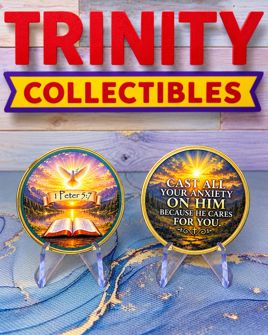 1 Peter 5:7 - Cast your anxiety on Him - Wear His Word Coin
