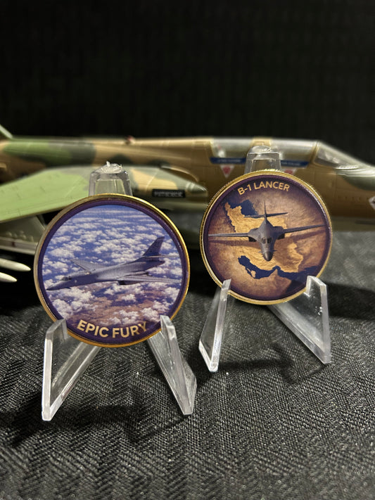 Epic Fury Limited Edition Coin Set with Leather Display Keychain