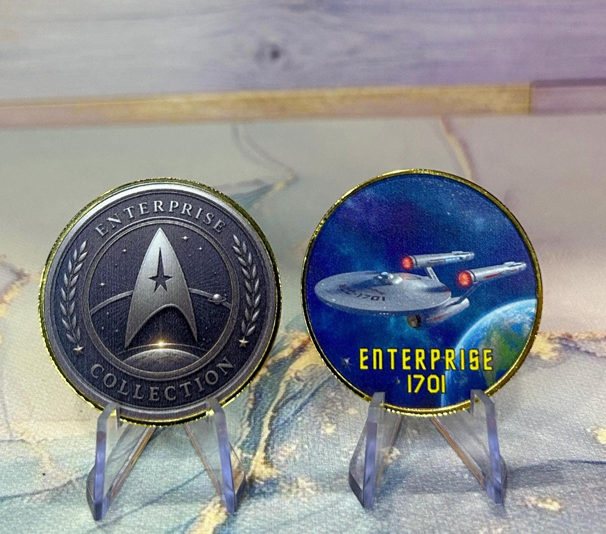 Enterprise 1701 Trek Challenge Coin 1 of 8 coin limited edition set