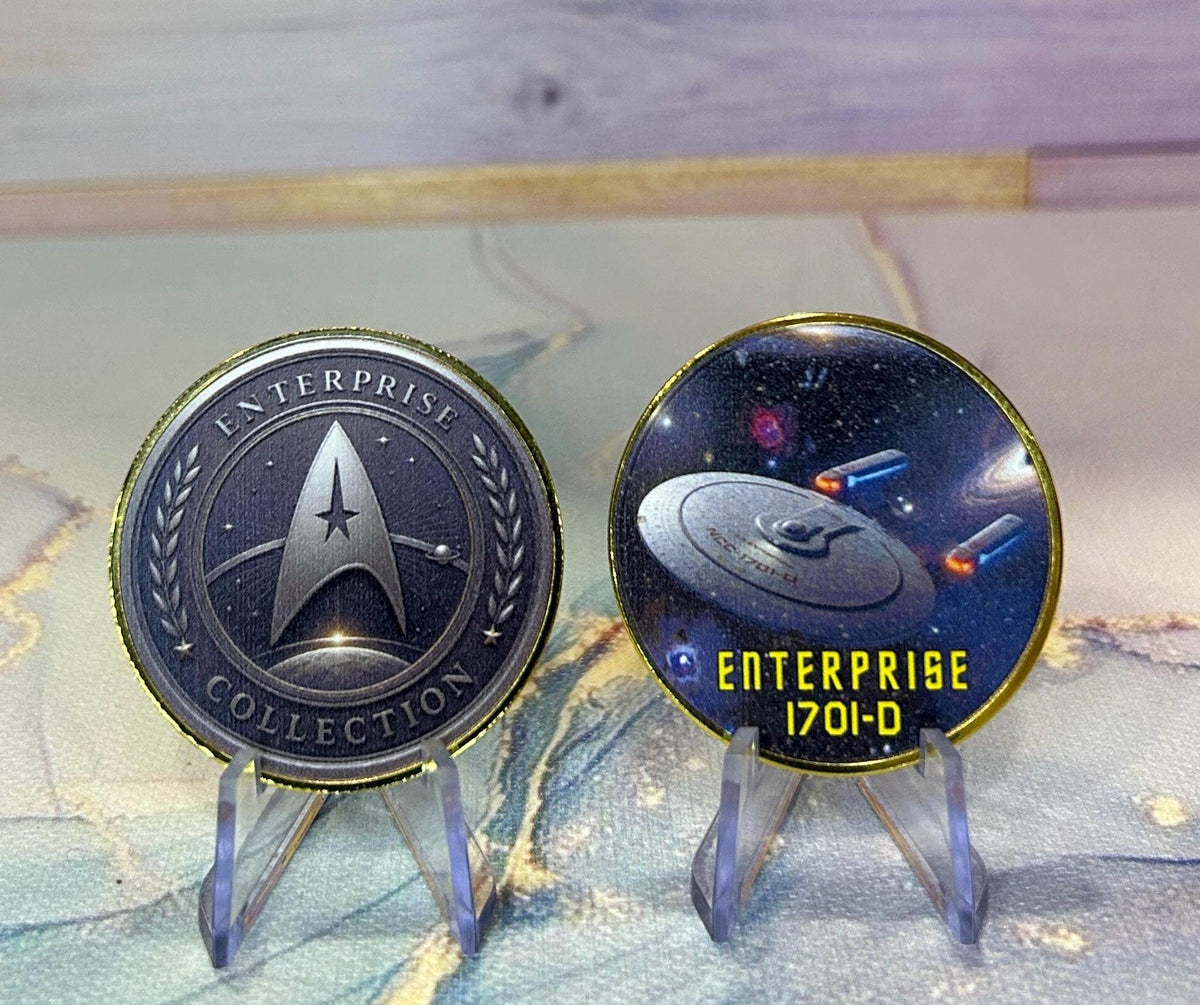 Enterprise 1701-D Trek Challenge Coin 1 of 8 coin limited edition set