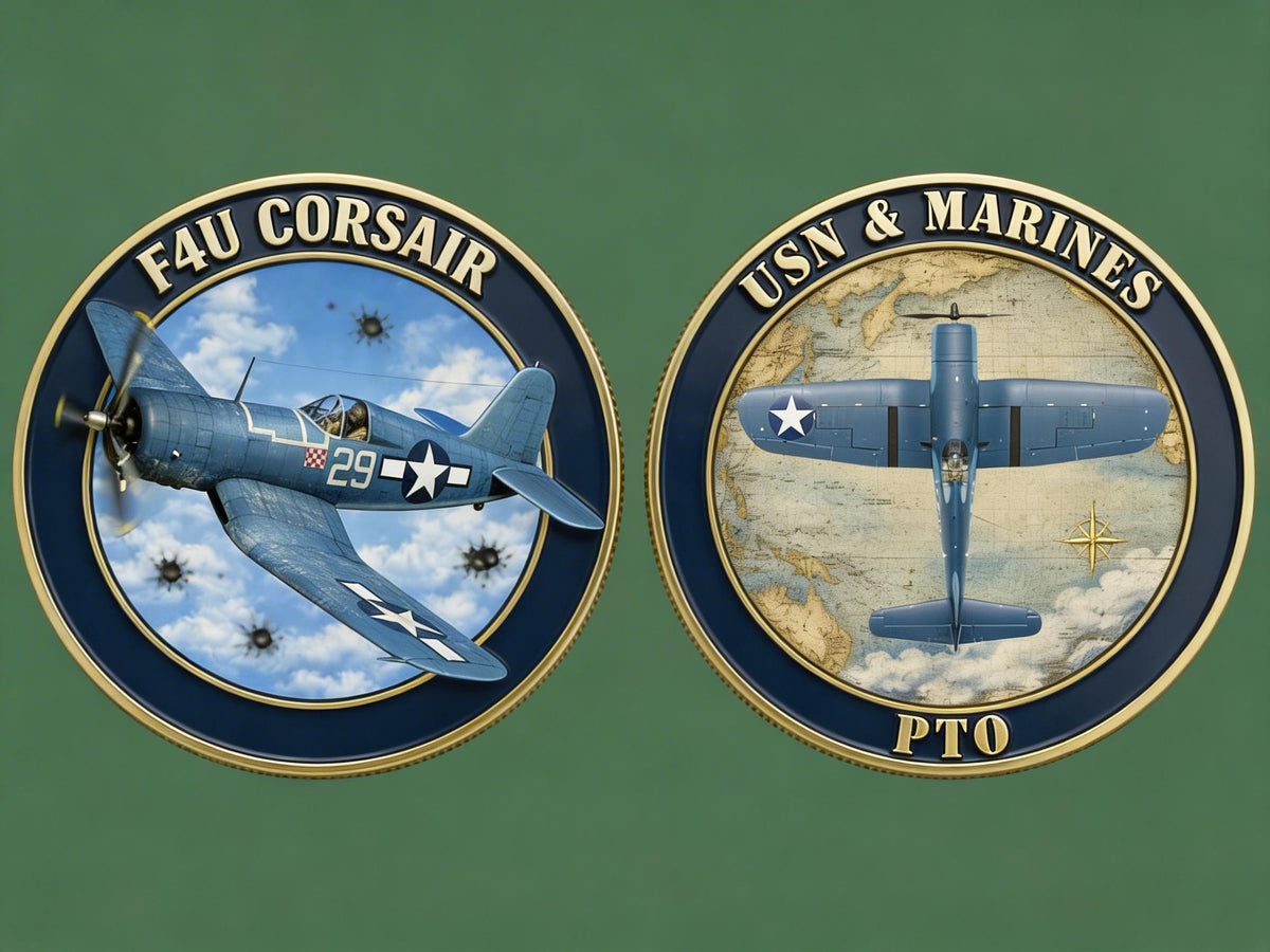 Limited Edition WWII Pacific Airpower Challenge Coins Set, UV Printed 40mm