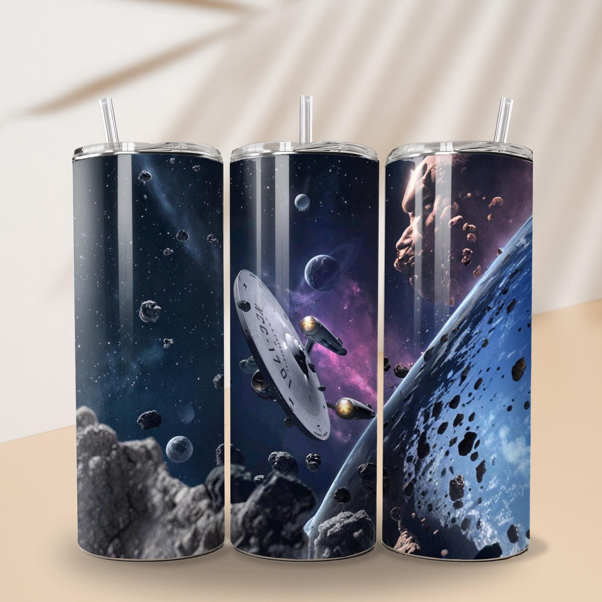 Sci-Fi Starship Tumbler Wrap: High-Res PNG (Digital Download)