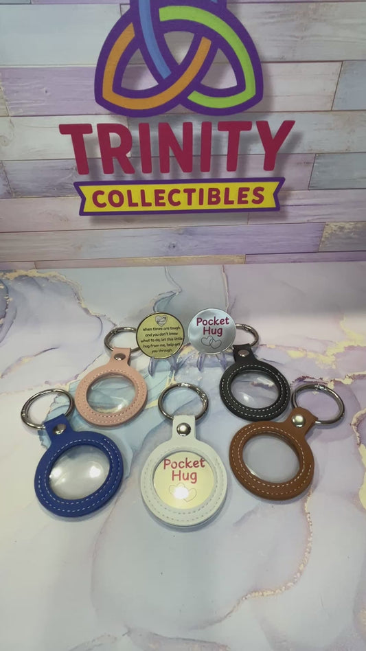 Pocket Hug Coin and leather keychain